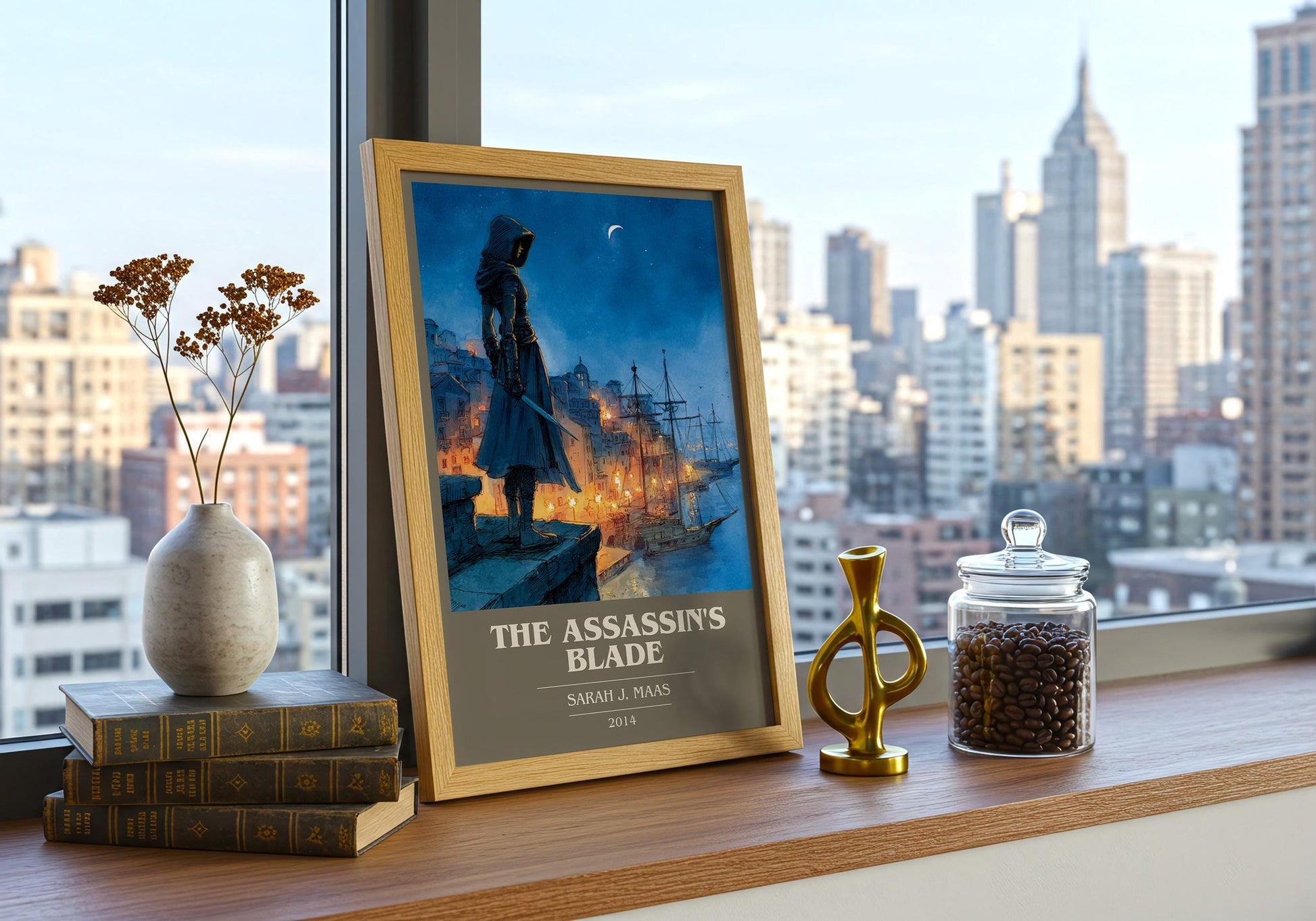 The Assassin's Blade book cover book poster framed on wall – fantasy wall art