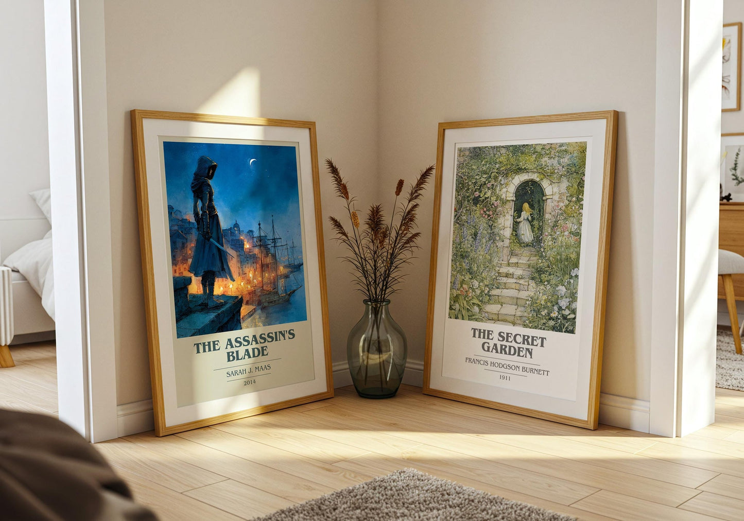The Assassin's Blade book cover poster paired in gallery wall – literary art prints