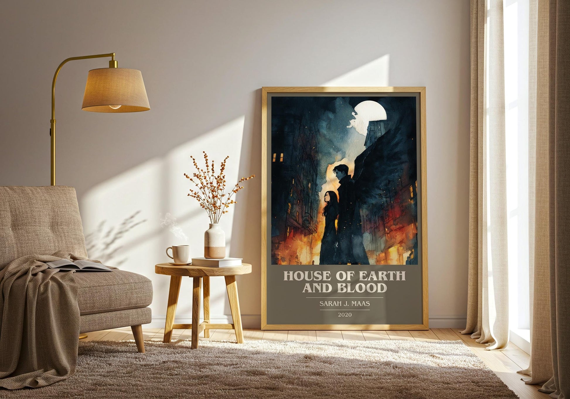 House of Earth and Blood book cover book poster framed on wall – fantasy wall art