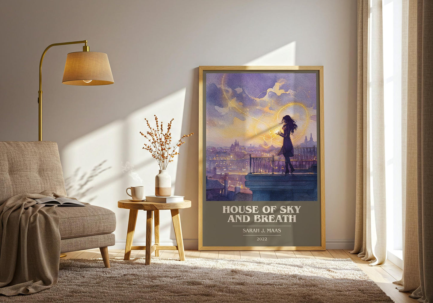 House of Sky and Breath book cover book poster framed on wall – fantasy wall art