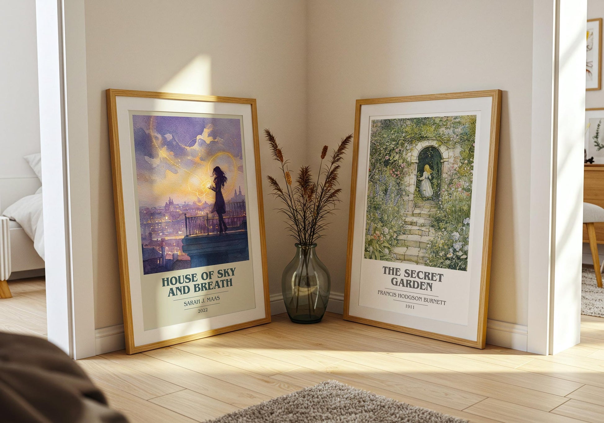 House of Sky and Breath book cover print on bookshelf – Sarah J. Maas fan gift