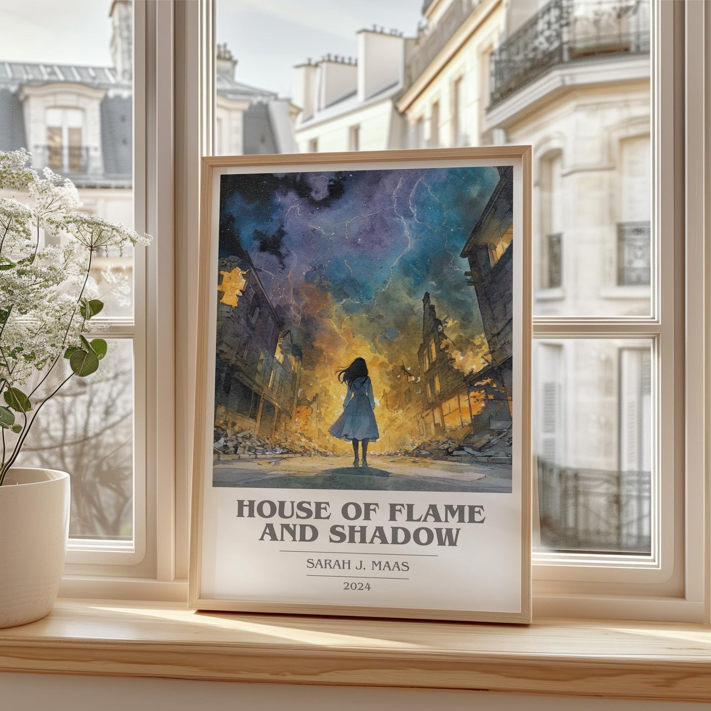 House Of Flame And Shadow book cover poster colour and style options – Sarah J. Maas book art