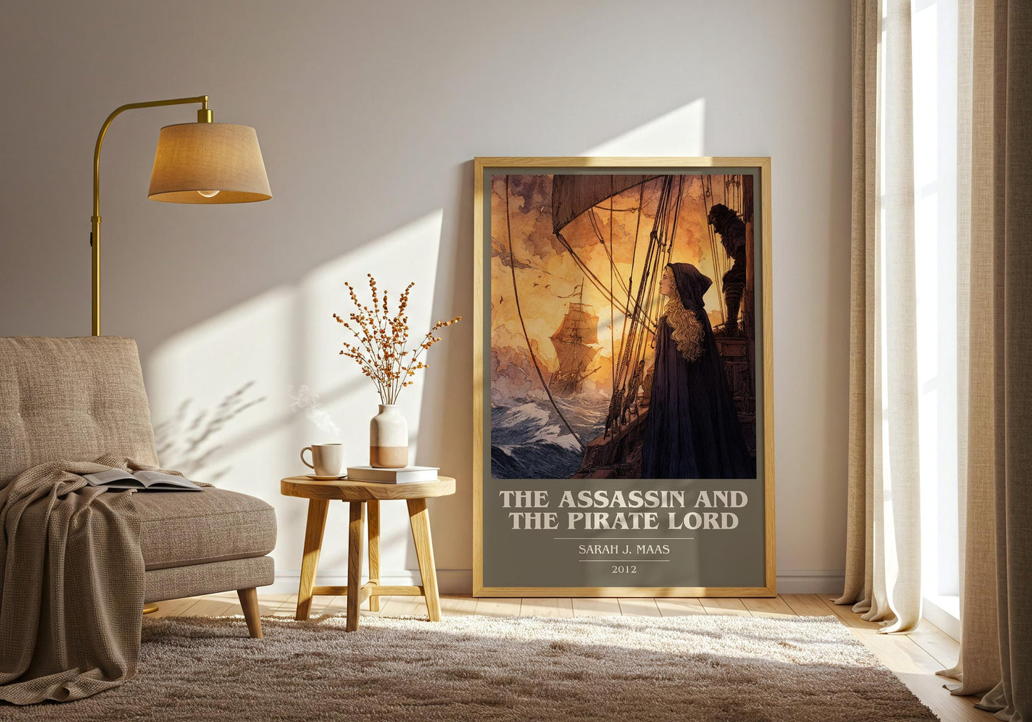 The Assassin And The Pirate Lord book cover book poster framed on wall – young adult wall art