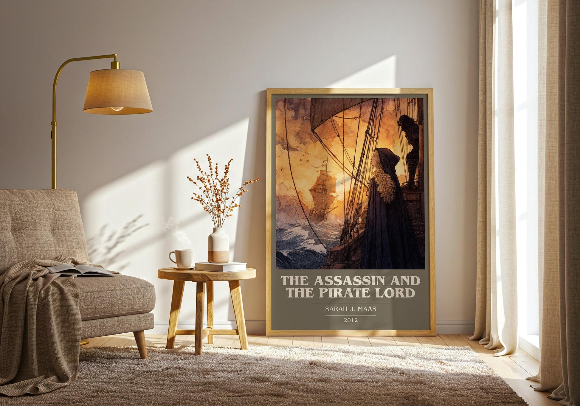 The Assassin And The Pirate Lord book cover book poster framed on wall – young adult wall art