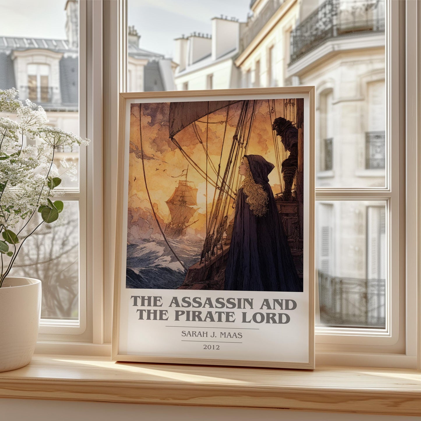 The Assassin And The Pirate Lord book cover poster colour and style options – Sarah J. Maas book art