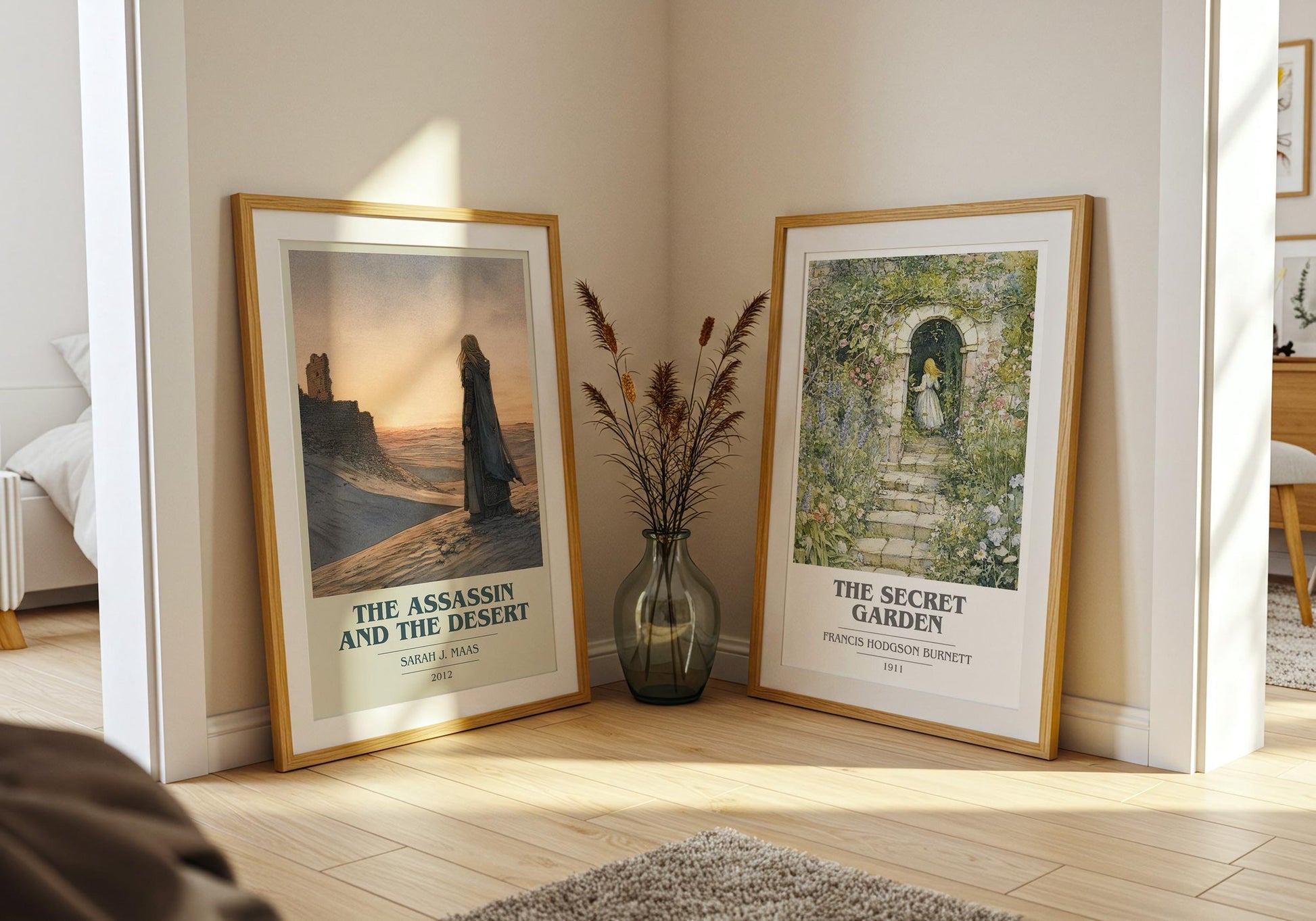 The Assassin And The Desert book cover poster paired in gallery wall – literary art prints