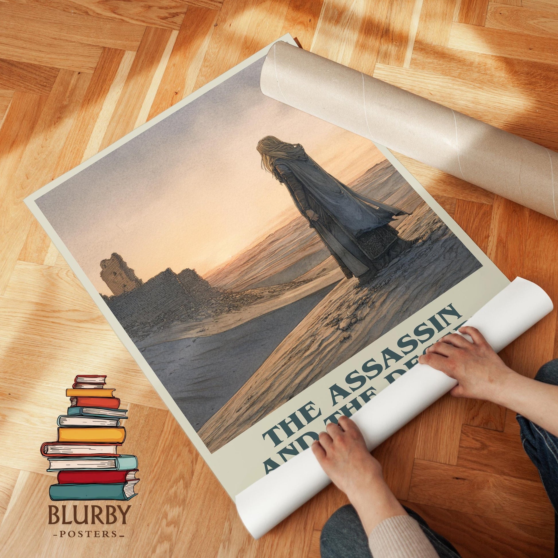 The Assassin And The Desert book poster packaging – museum-quality print rolled in protective tube
