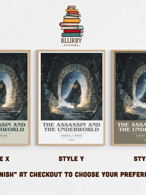 The Assassin And The Underworld book cover print in frame leaning in hallway – fantasy wall art
