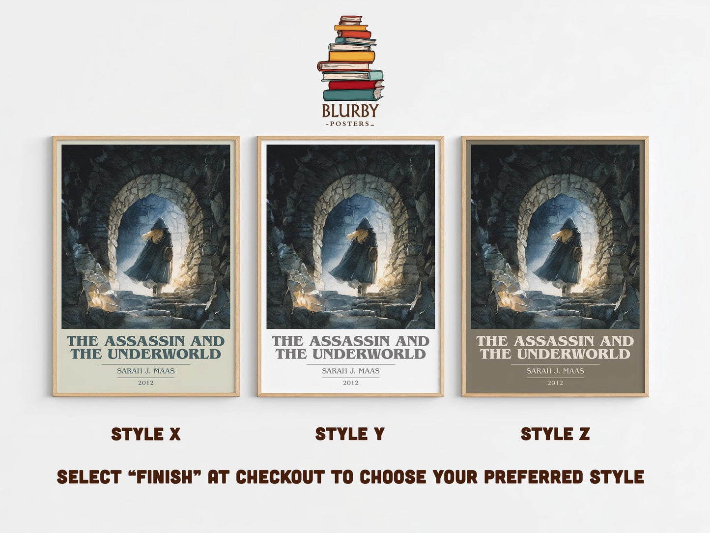 The Assassin And The Underworld book cover print in frame leaning in hallway – fantasy wall art
