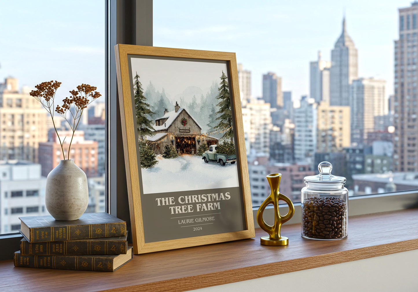 The Christmas Tree Farm book cover book poster framed on wall – romance wall art