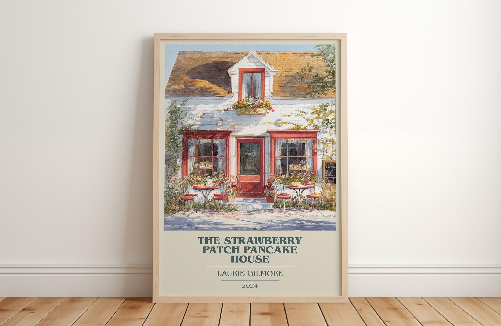 The Strawberry Patch Pancake House book cover poster colour and style options – Laurie Gilmore book art