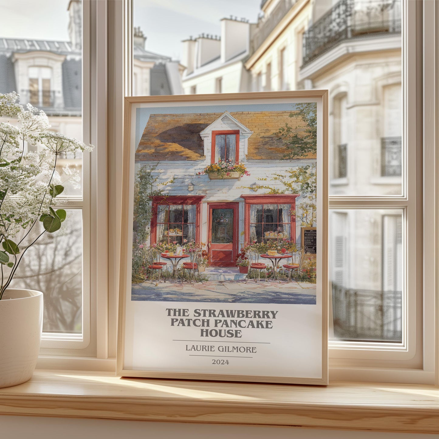 The Strawberry Patch Pancake House book cover book poster framed on wall – romance wall art
