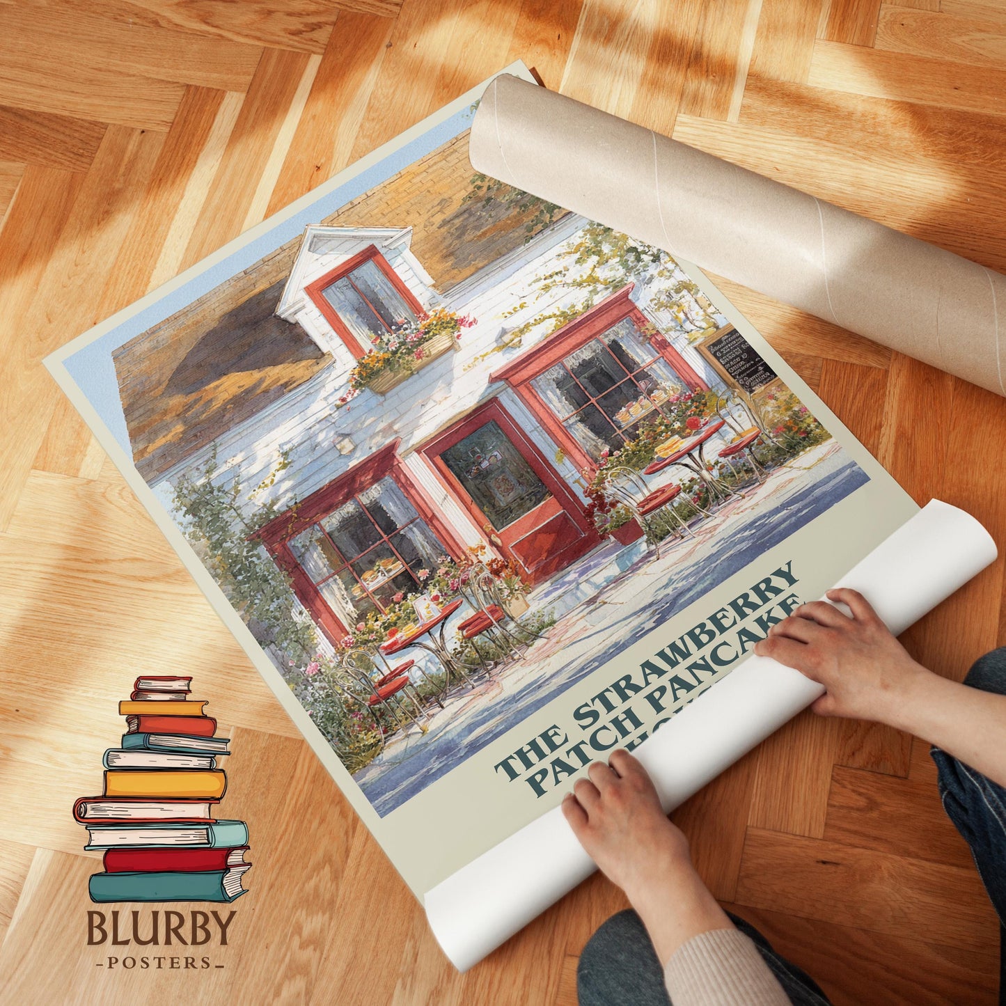 The Strawberry Patch Pancake House book cover literary print detail – Laurie Gilmore book art