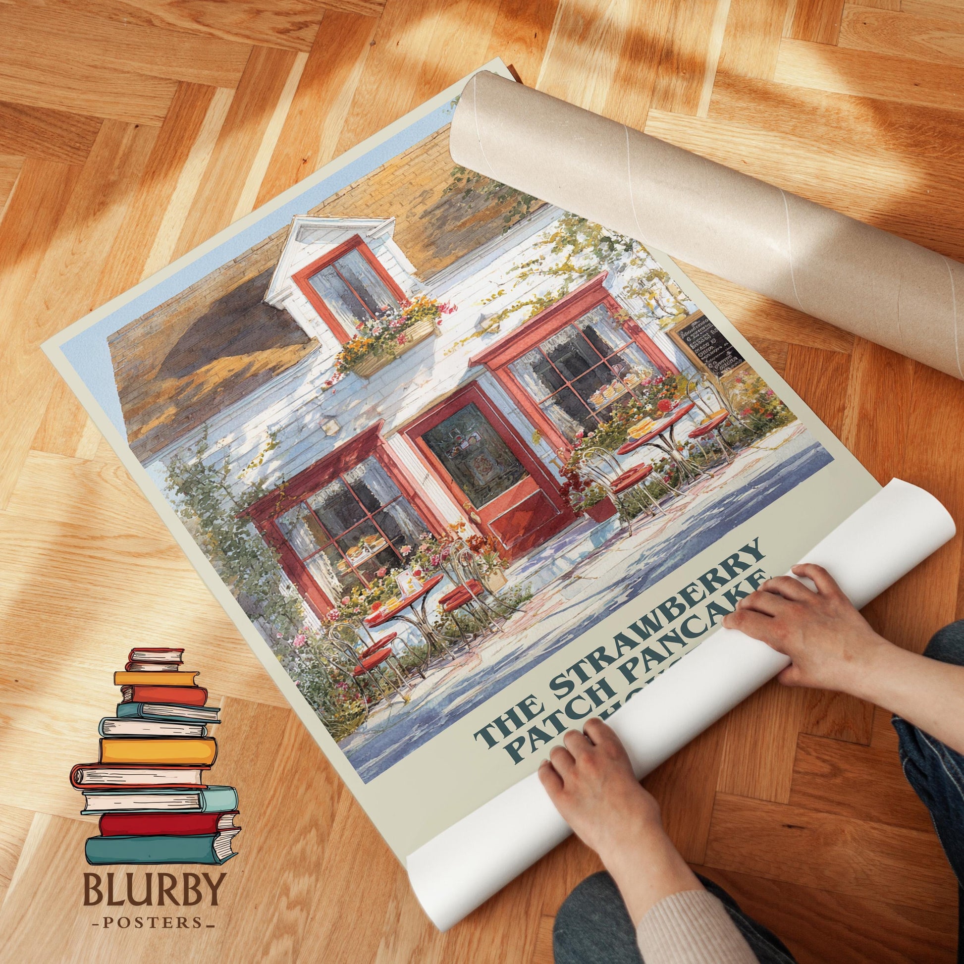 The Strawberry Patch Pancake House book cover literary print detail – Laurie Gilmore book art