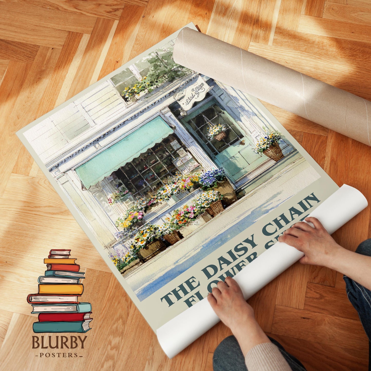 The Daisy Chain Flower Shop book poster packaging – museum-quality print rolled in protective tube