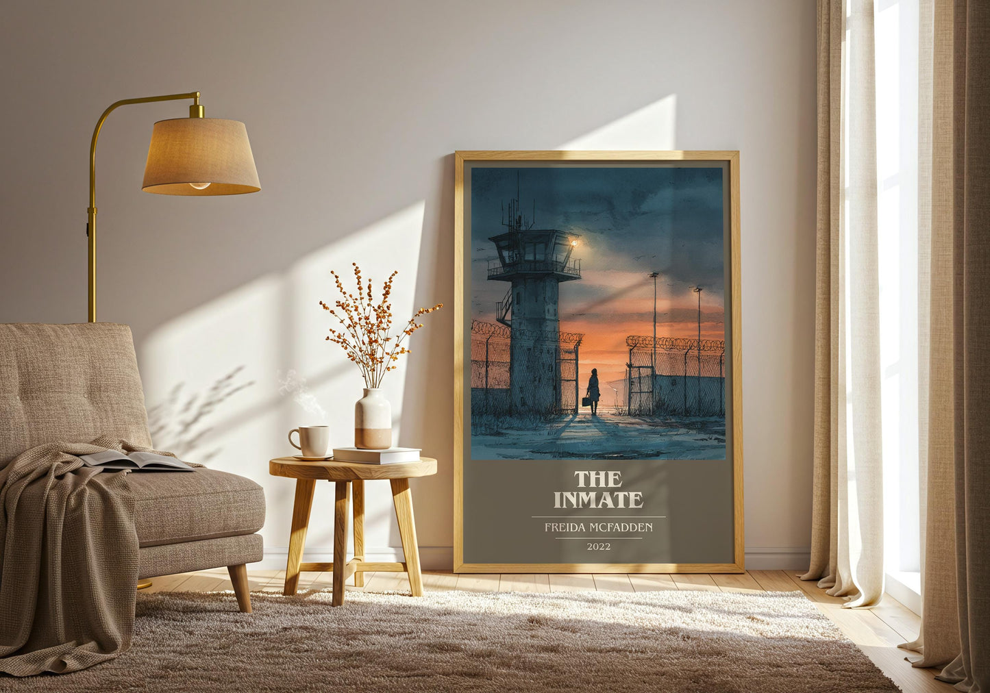 The Inmate book cover book poster framed on wall – thriller wall art