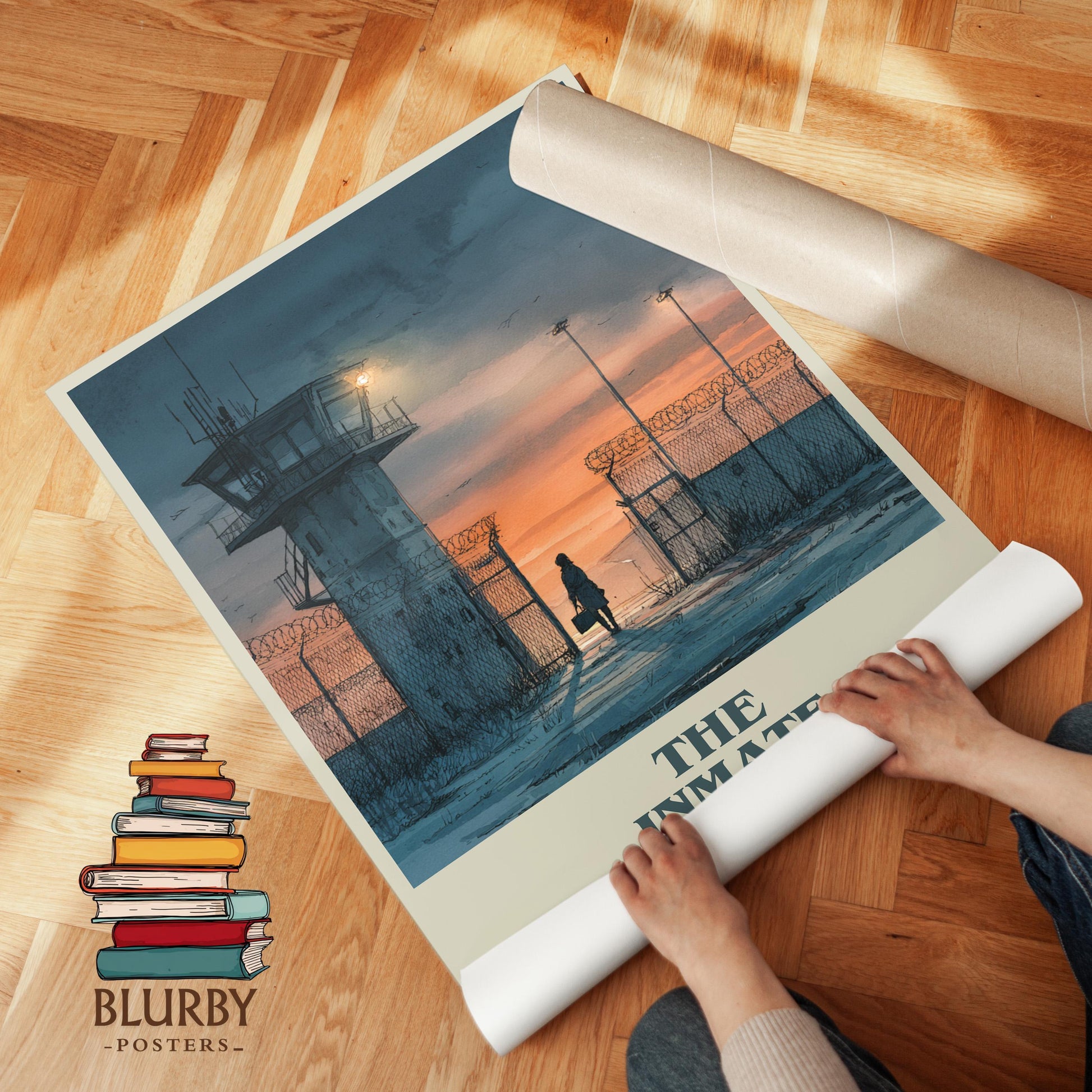 The Inmate book cover poster paired in gallery wall – literary art prints