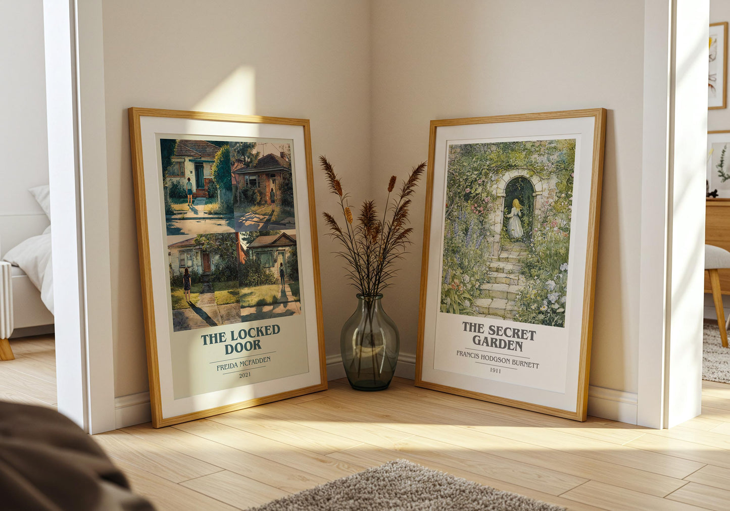 The Locked Door book cover poster paired in gallery wall – literary art prints