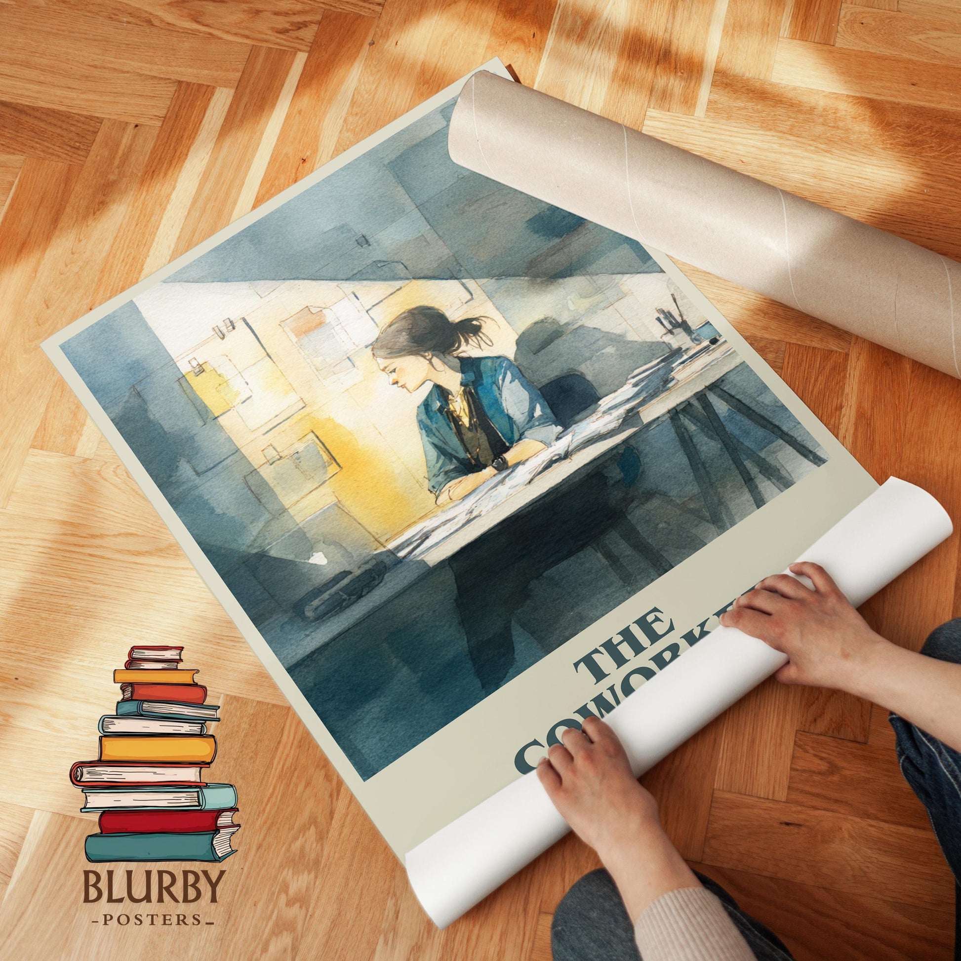 The Coworker book poster packaging – museum-quality print rolled in protective tube