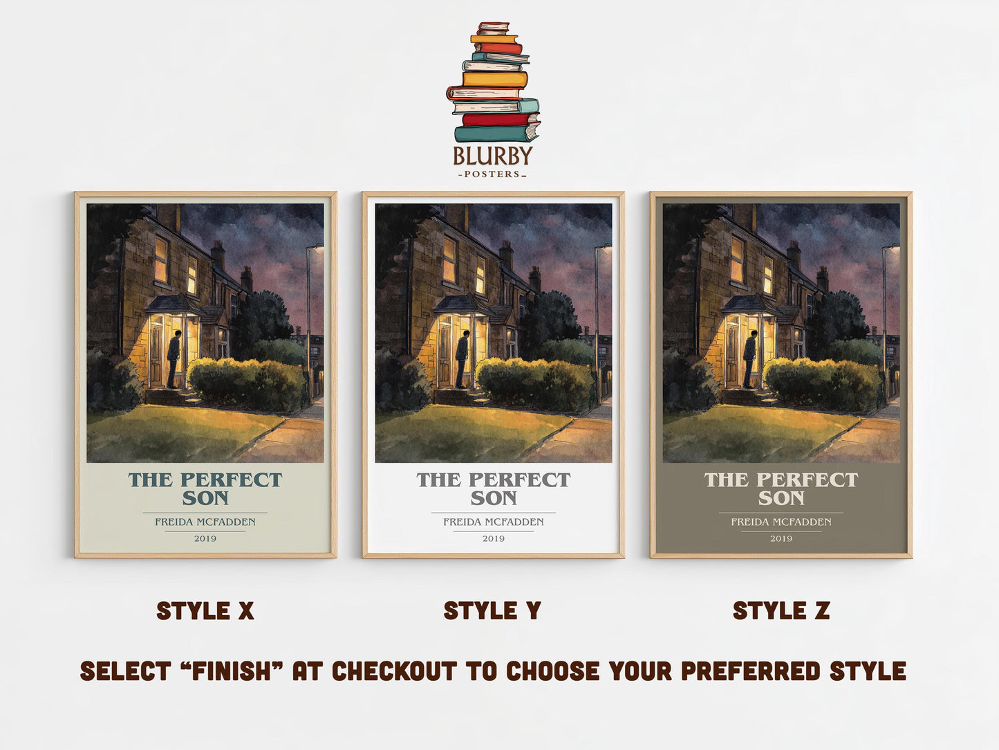 The Perfect Son book cover poster colour and style options – Freida McFadden book art