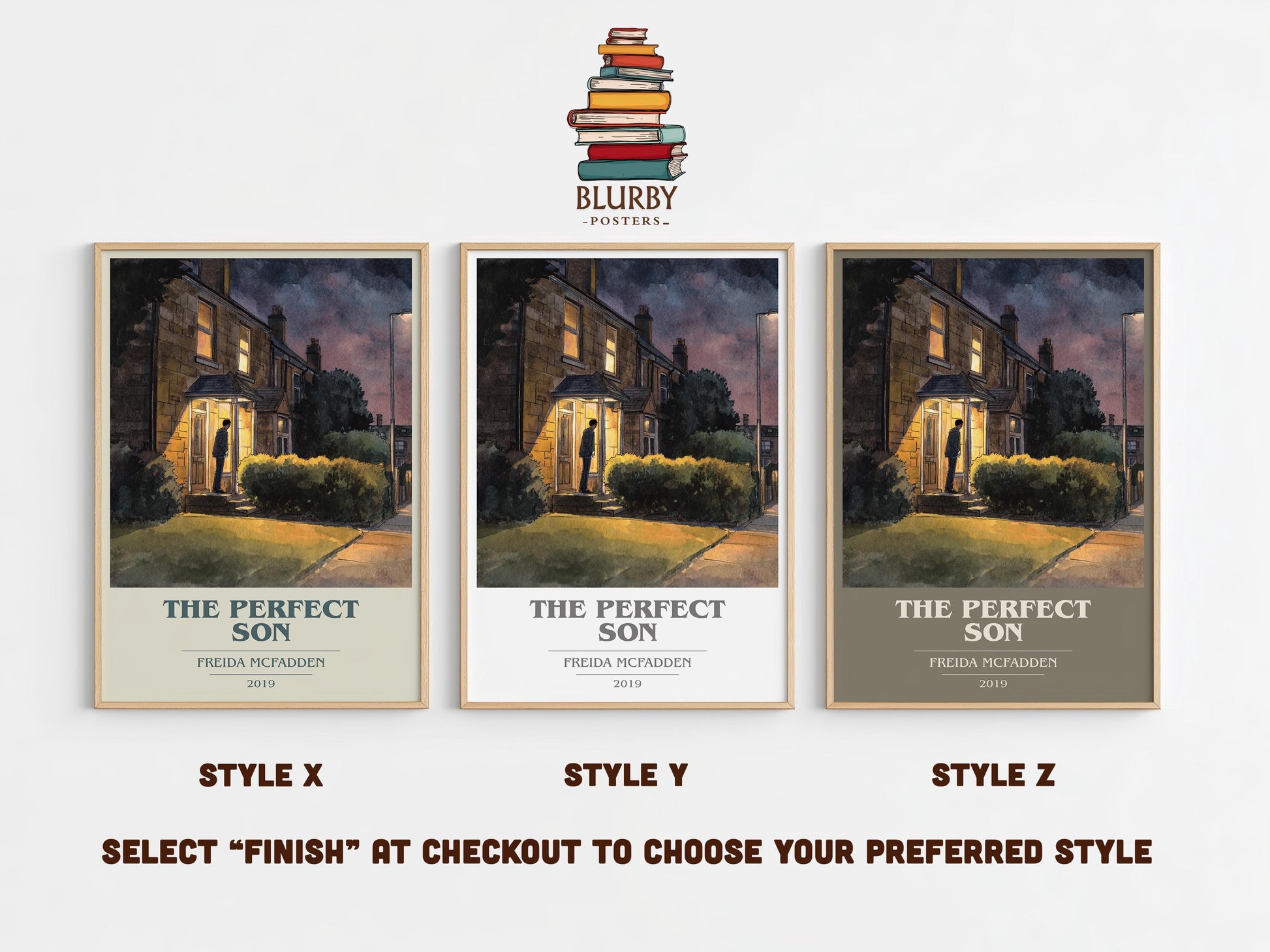 The Perfect Son book cover poster colour and style options – Freida McFadden book art