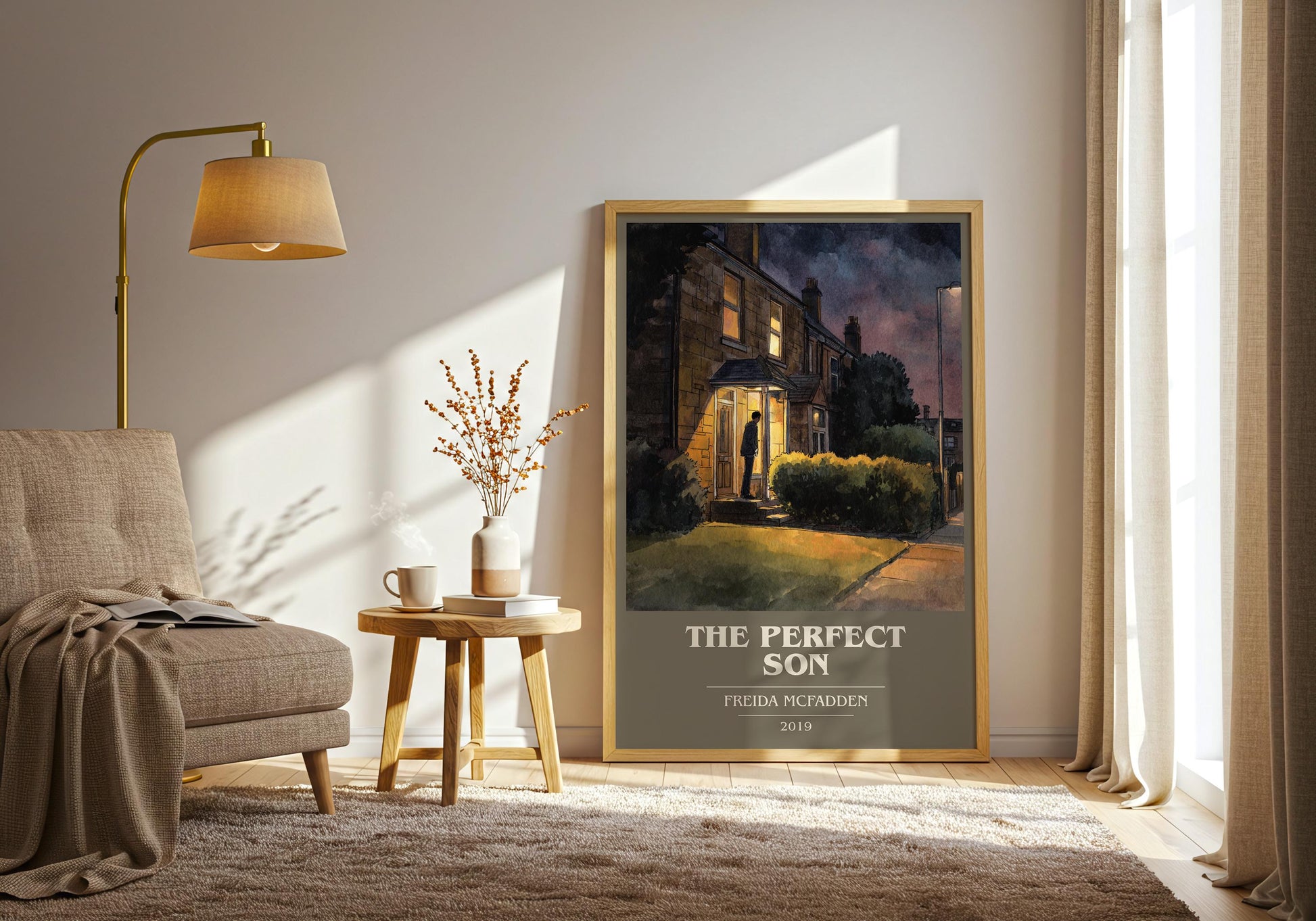The Perfect Son book cover print on bookshelf – Freida McFadden fan gift