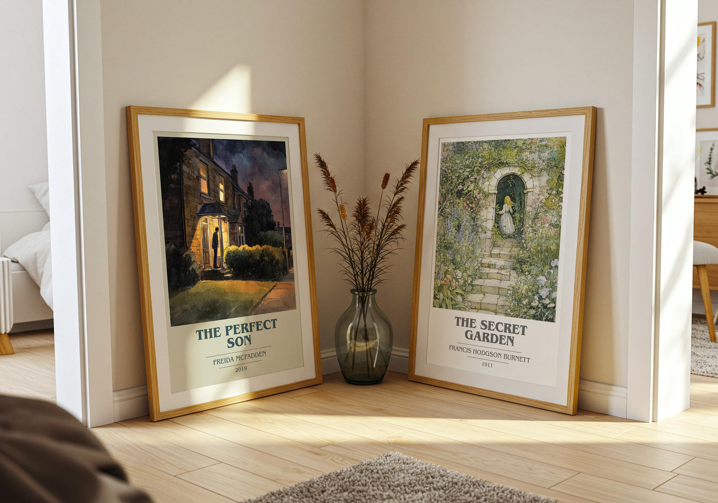The Perfect Son book cover poster paired in gallery wall – literary art prints