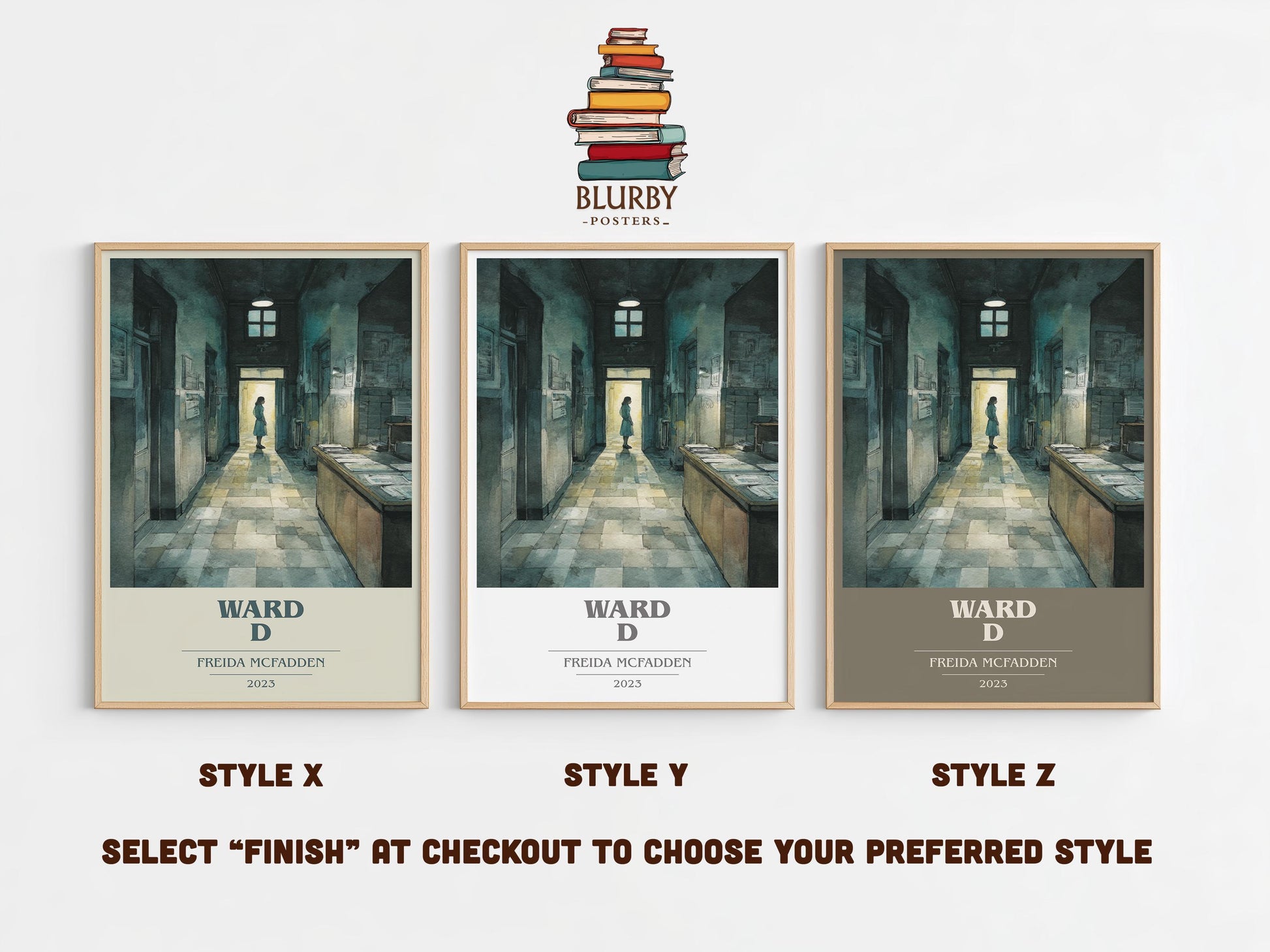 Ward D book cover poster colour and style options – Freida McFadden book art
