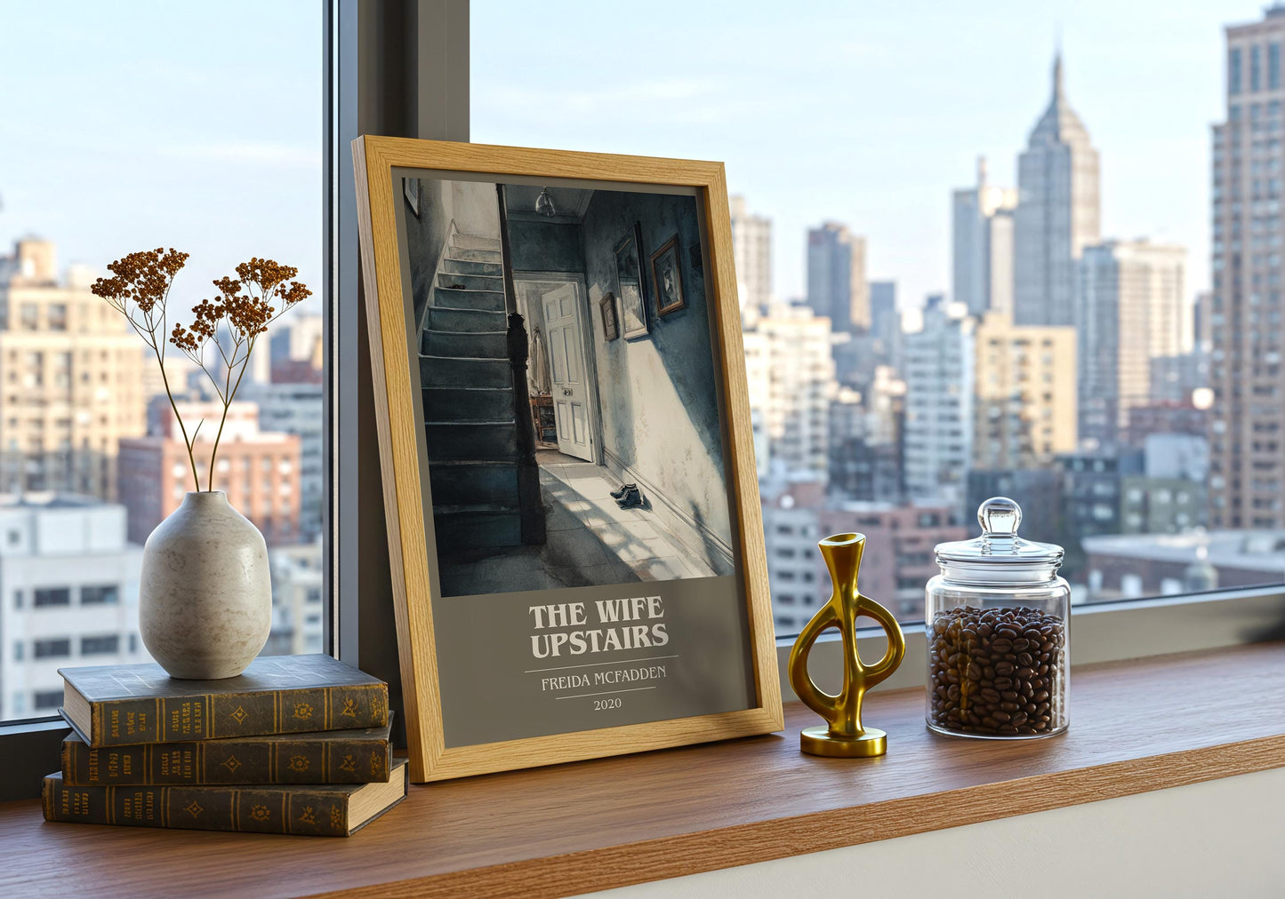 The Wife Upstairs book cover book poster framed on wall – thriller wall art
