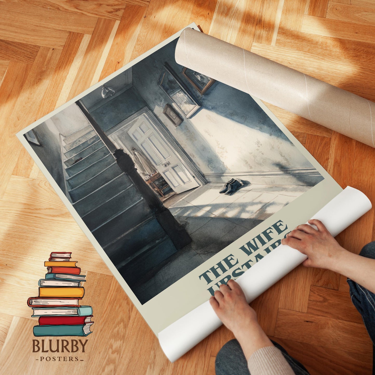The Wife Upstairs book poster packaging – museum-quality print rolled in protective tube