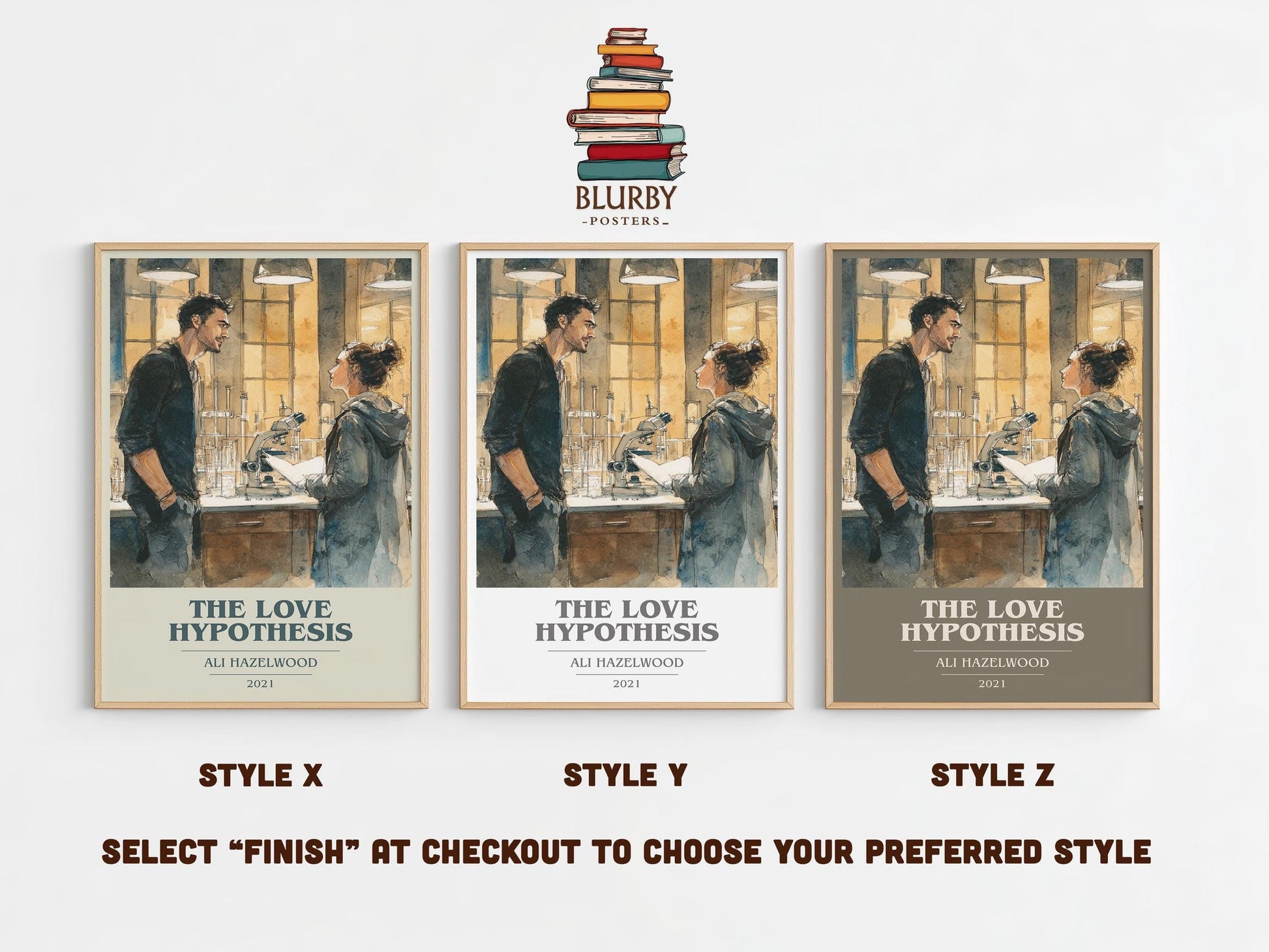 The Love Hypothesis book cover poster colour and style options – Ali Hazelwood book art