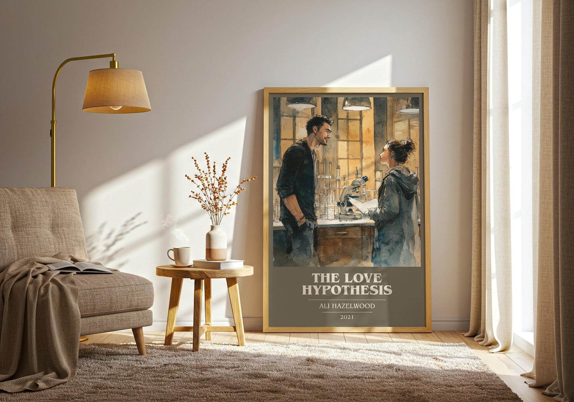 The Love Hypothesis book cover print on bookshelf – Ali Hazelwood fan gift