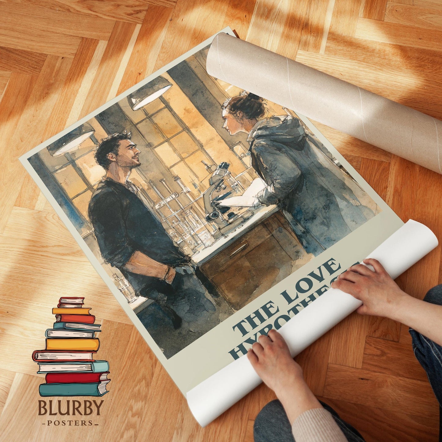 The Love Hypothesis book poster packaging – museum-quality print rolled in protective tube