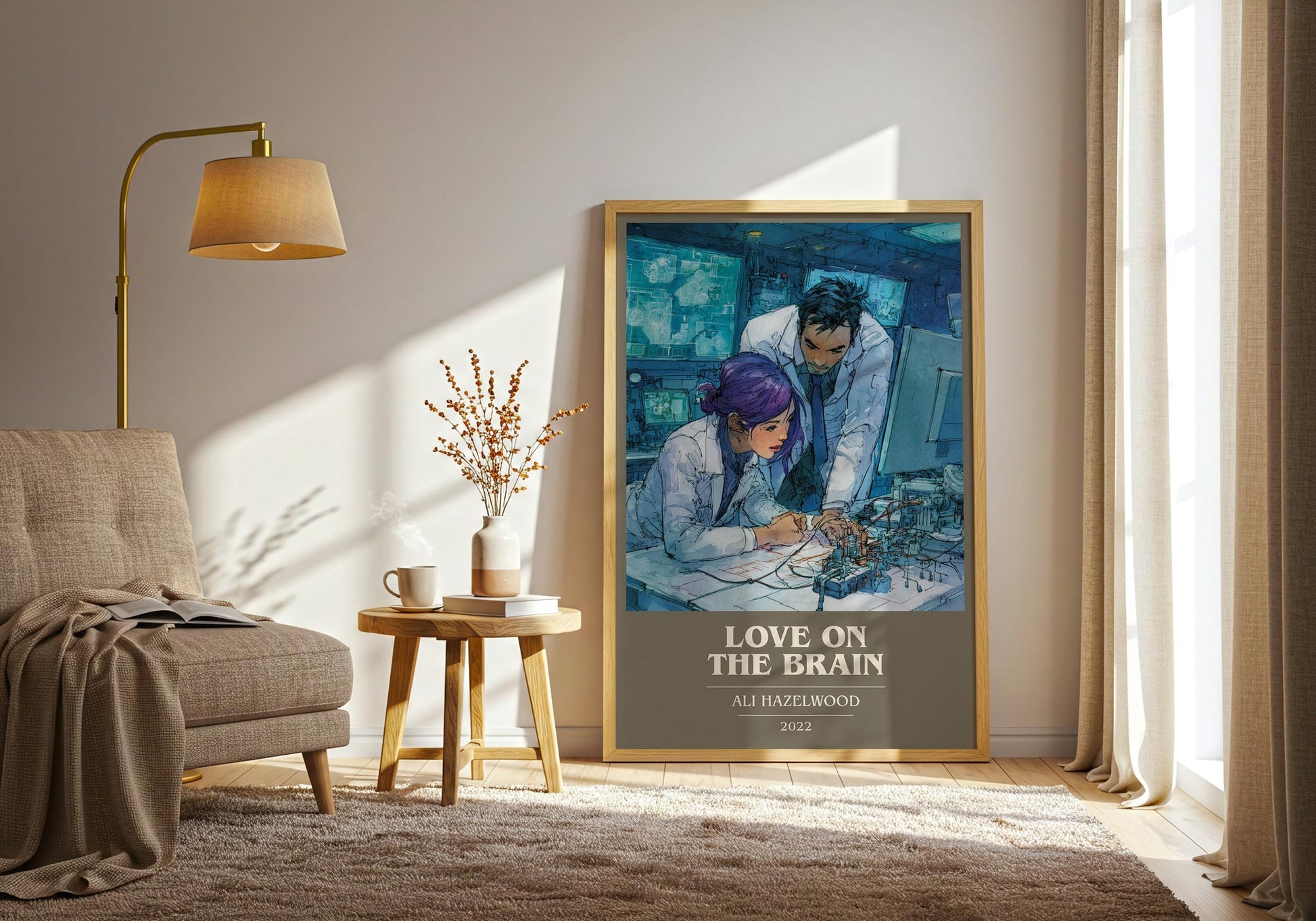 Love on the Brain book cover print on bookshelf – Ali Hazelwood fan gift