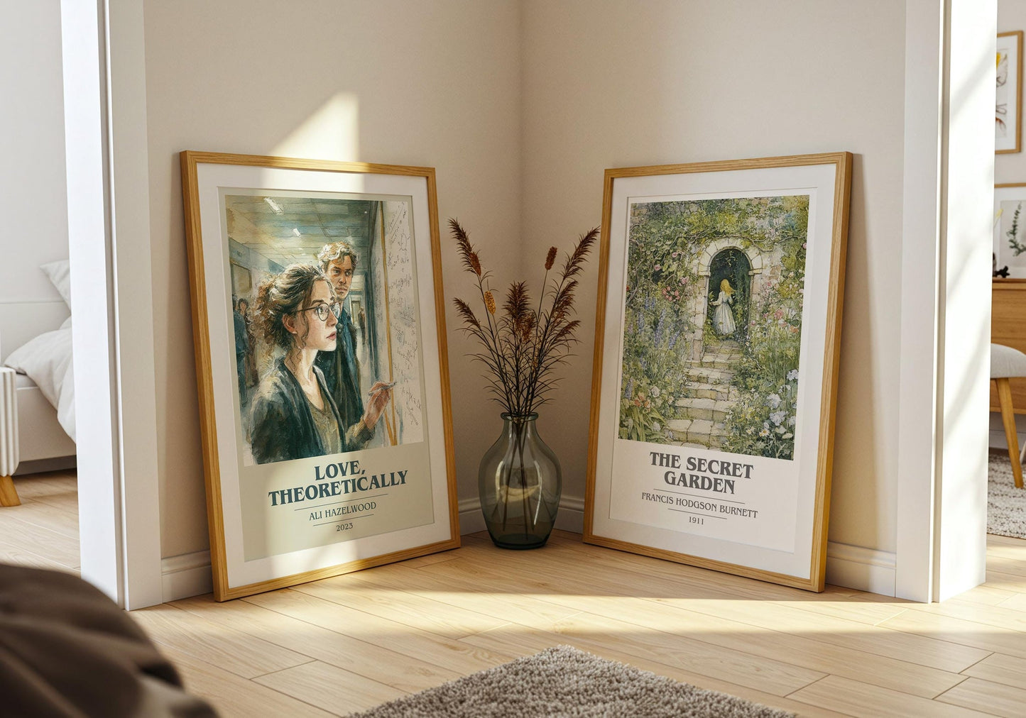 Love, Theoretically book cover poster paired in gallery wall – literary art prints