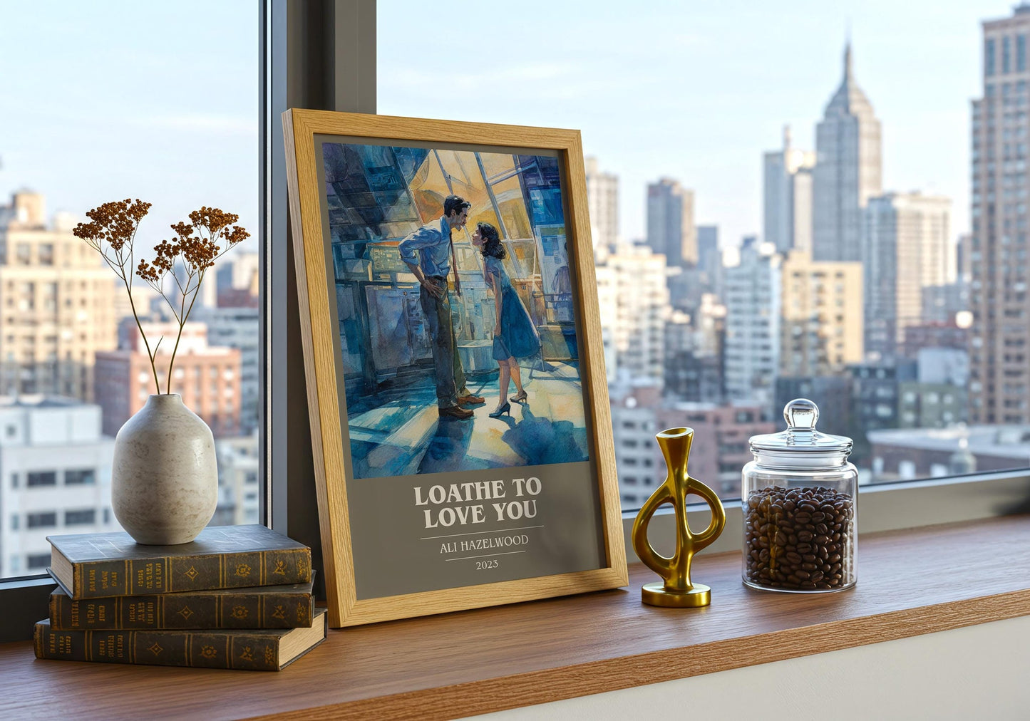 Loathe to Love You book cover book poster framed on wall – romance wall art