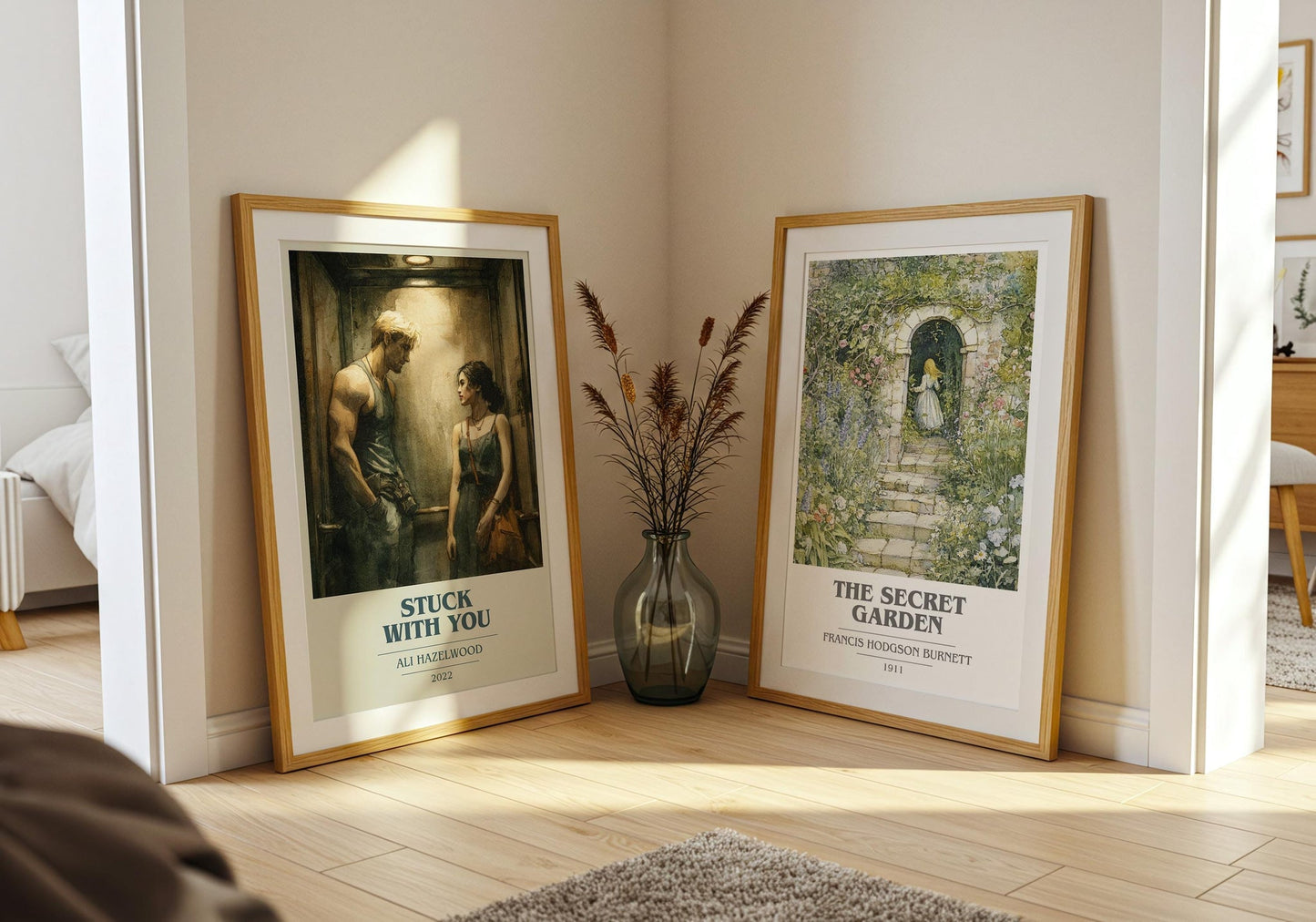 Stuck with You book cover poster paired in gallery wall – literary art prints