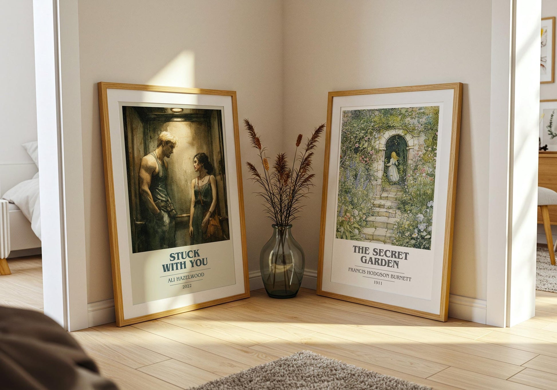 Stuck with You book cover poster paired in gallery wall – literary art prints