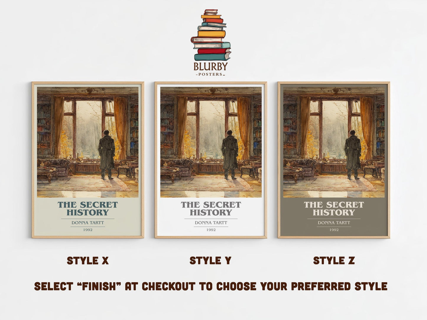 The Secret History book cover poster colour and style options – Donna Tartt book art