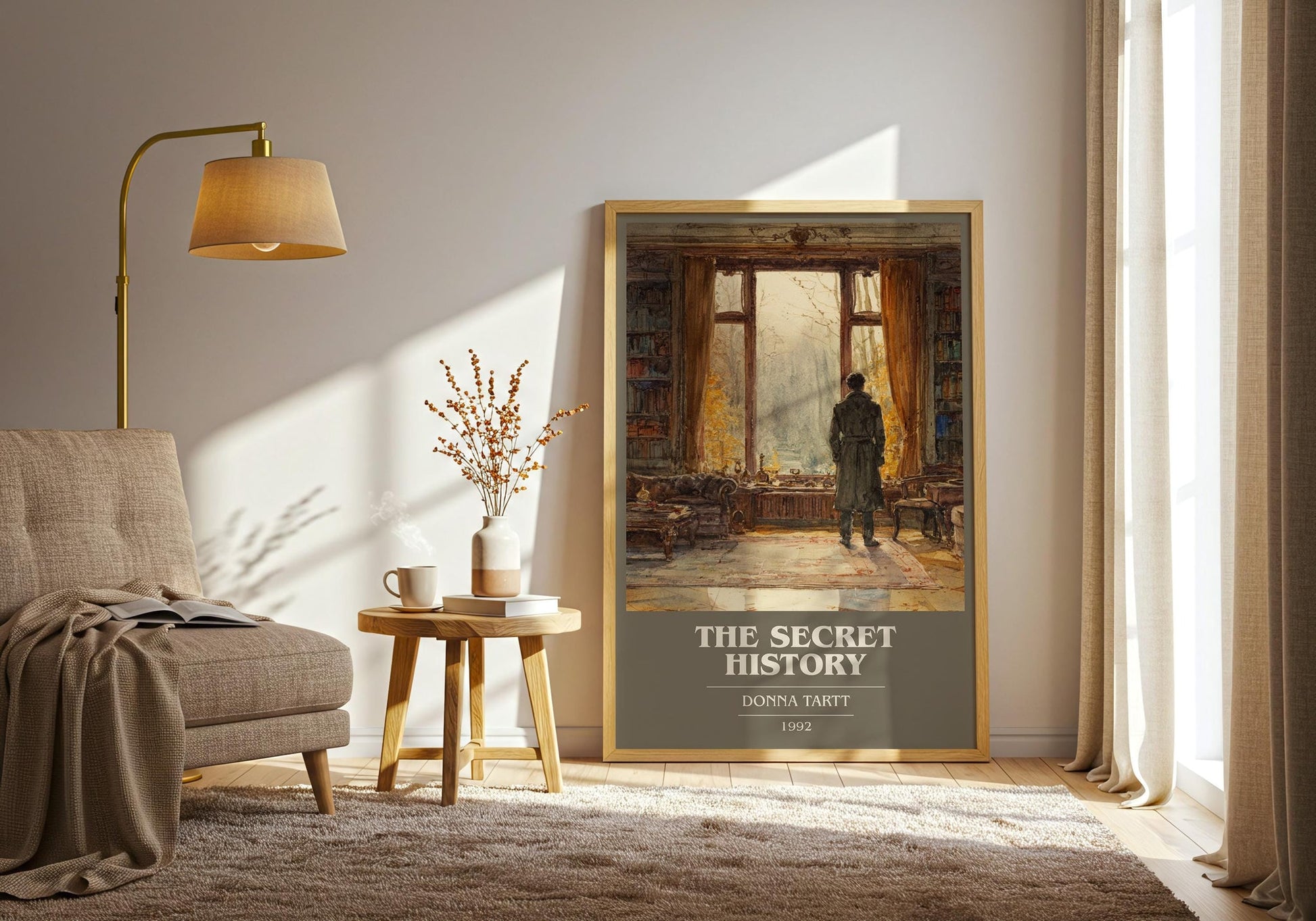 The Secret History book cover print on bookshelf – Donna Tartt fan gift