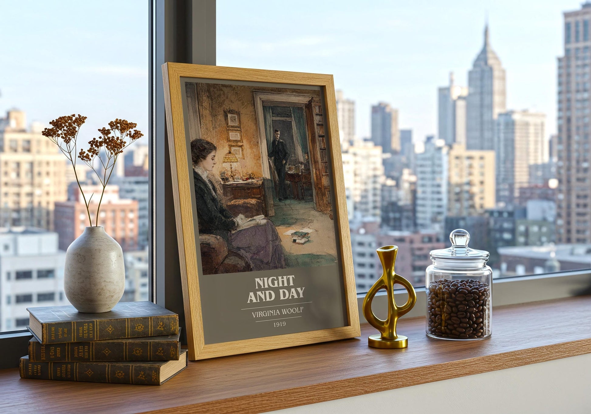Night and Day book cover book poster framed on wall – classic literature wall art