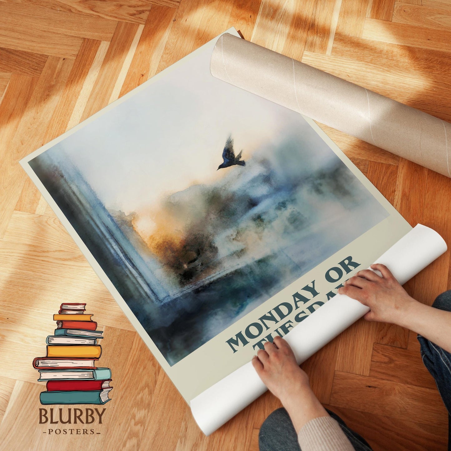 Monday Or Tuesday book cover poster paired in gallery wall – literary art prints