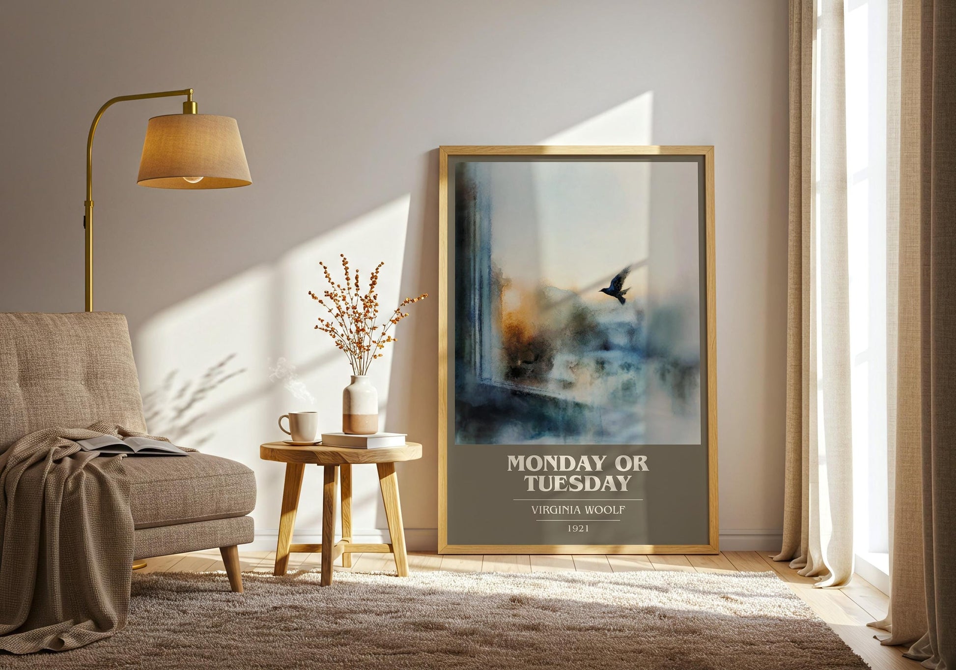 Monday Or Tuesday book cover book poster framed on wall – classic literature wall art