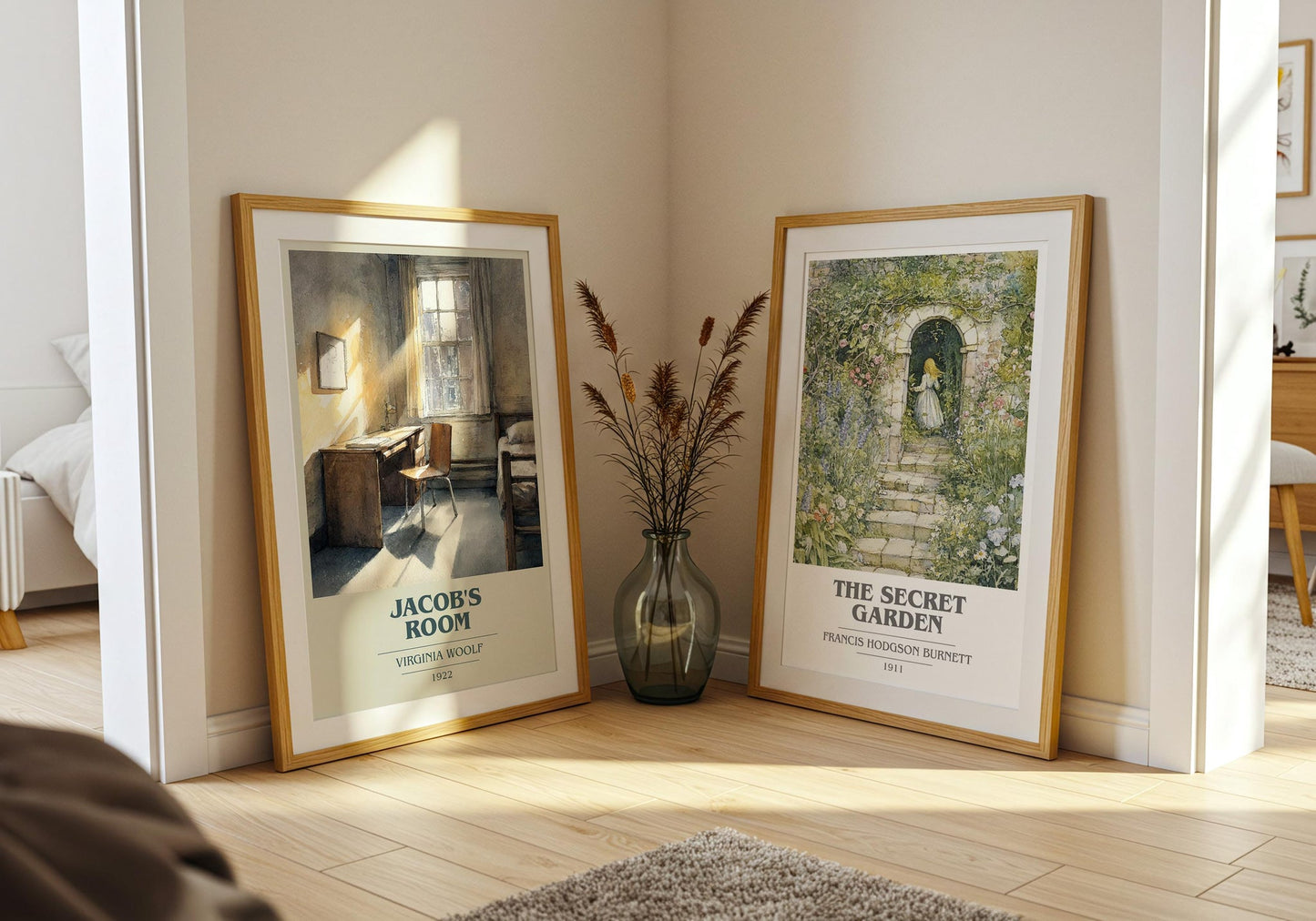 Jacob's Room book cover poster paired in gallery wall – literary art prints