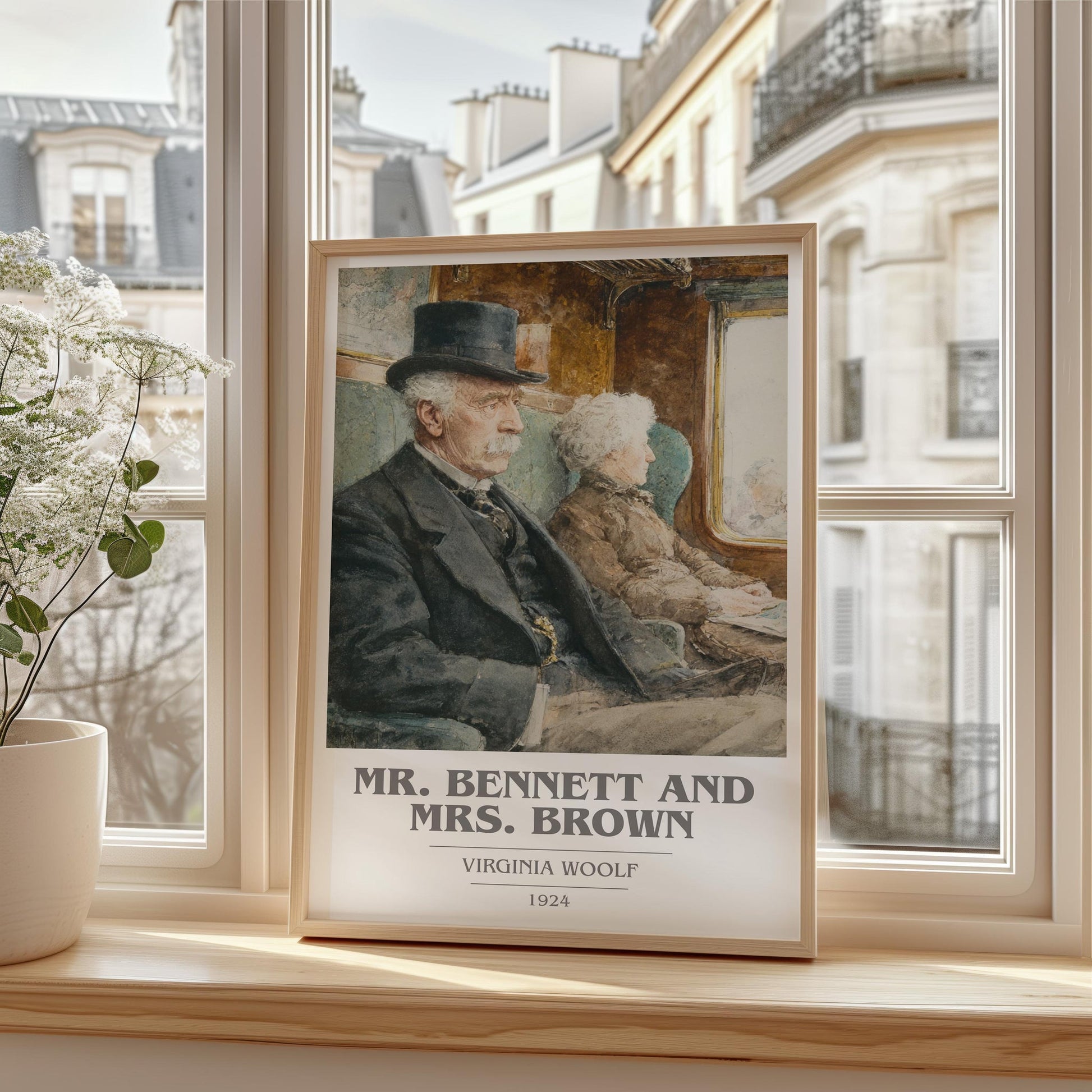 Mr. Bennett and Mrs. Brown book cover poster colour and style options – Virginia Woolf book art