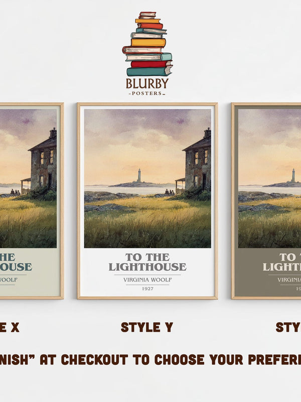 To the Lighthouse book cover print in frame leaning in hallway – non fiction wall art