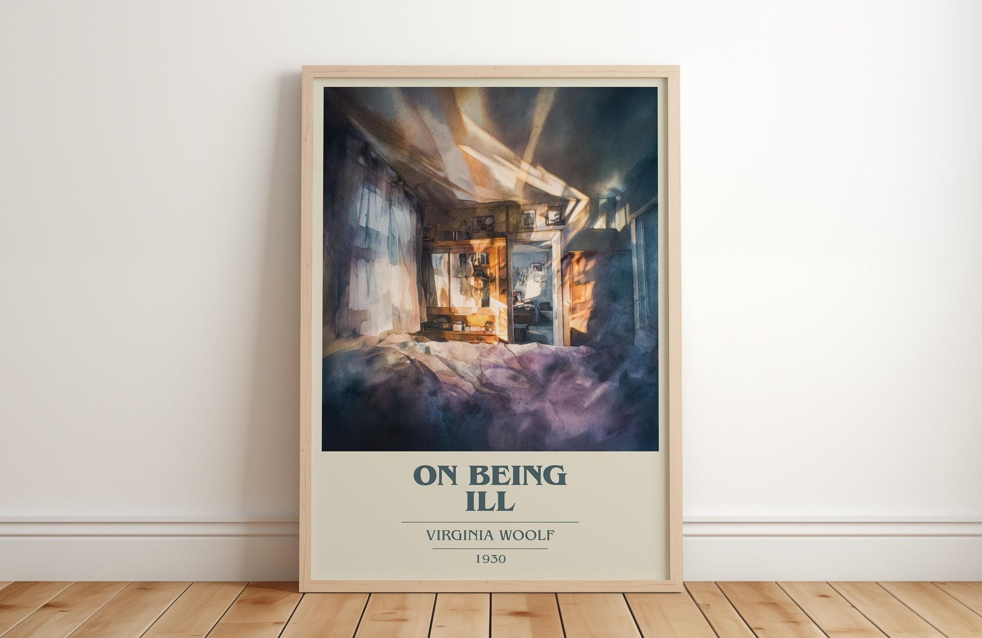On Being Ill book cover poster colour and style options – Virginia Woolf book art