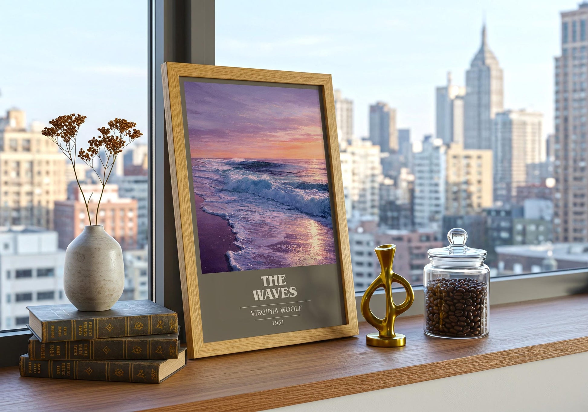 The Waves book cover book poster framed on wall – non fiction wall art