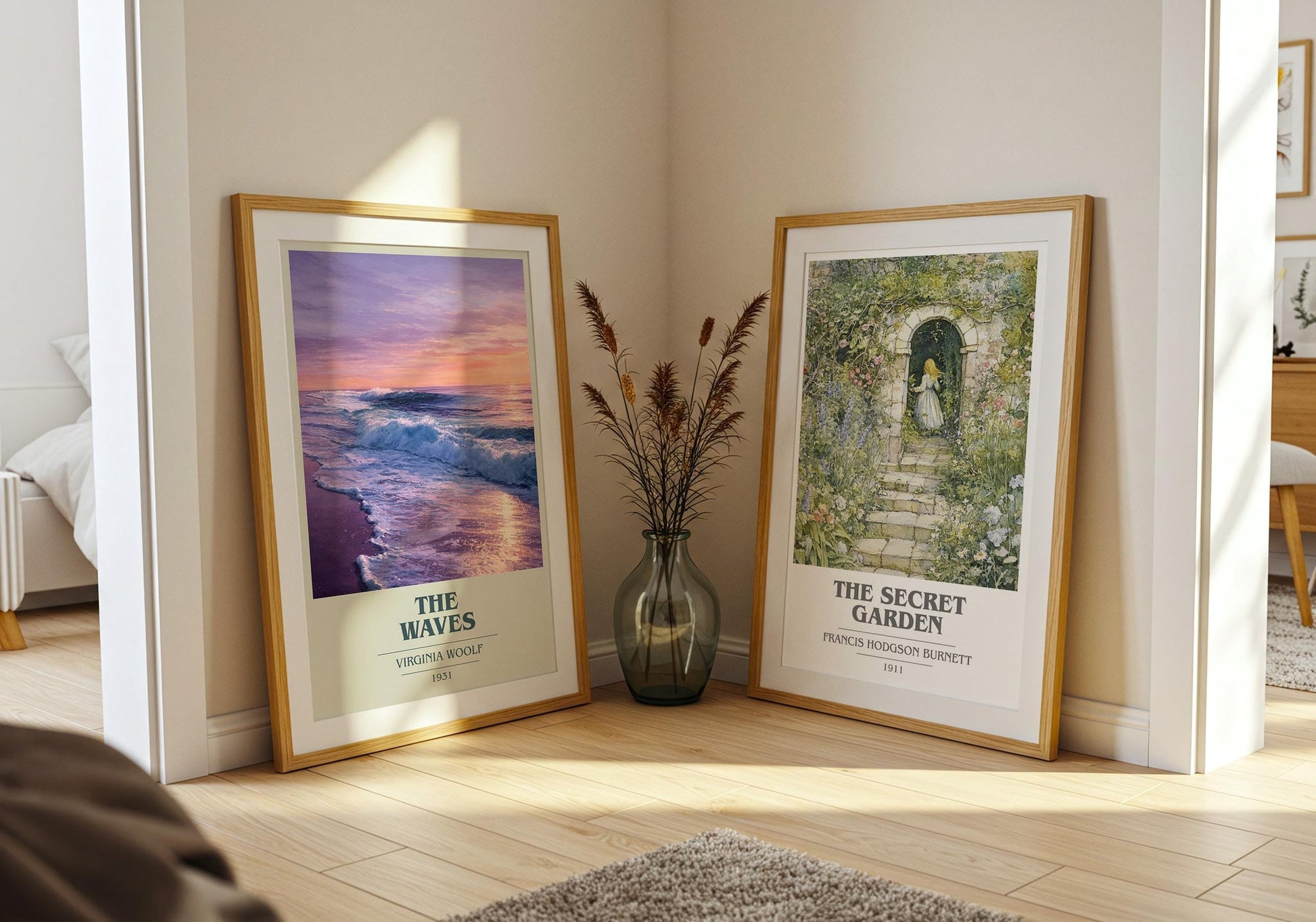 The Waves book cover poster paired in gallery wall – literary art prints