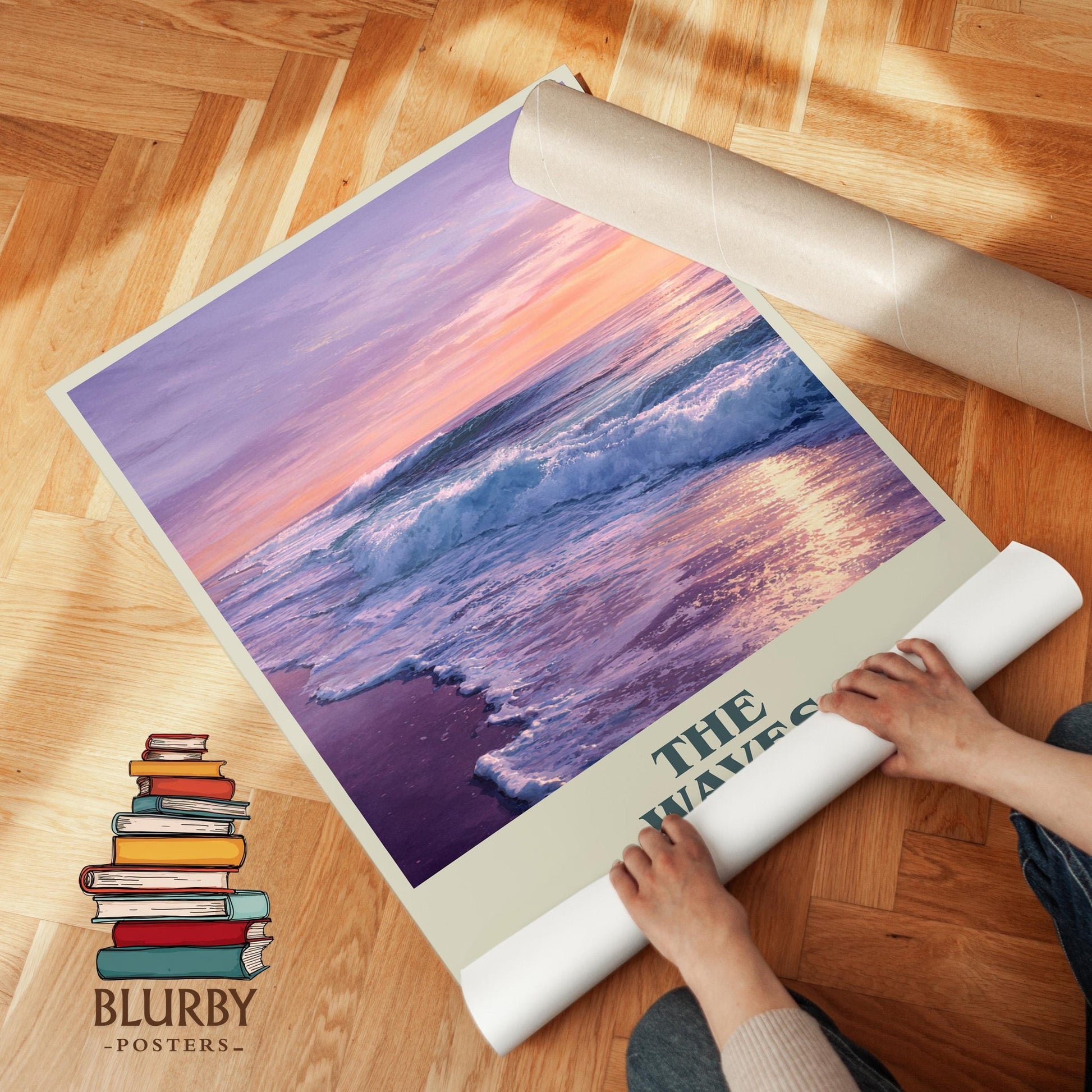 The Waves book poster packaging – museum-quality print rolled in protective tube